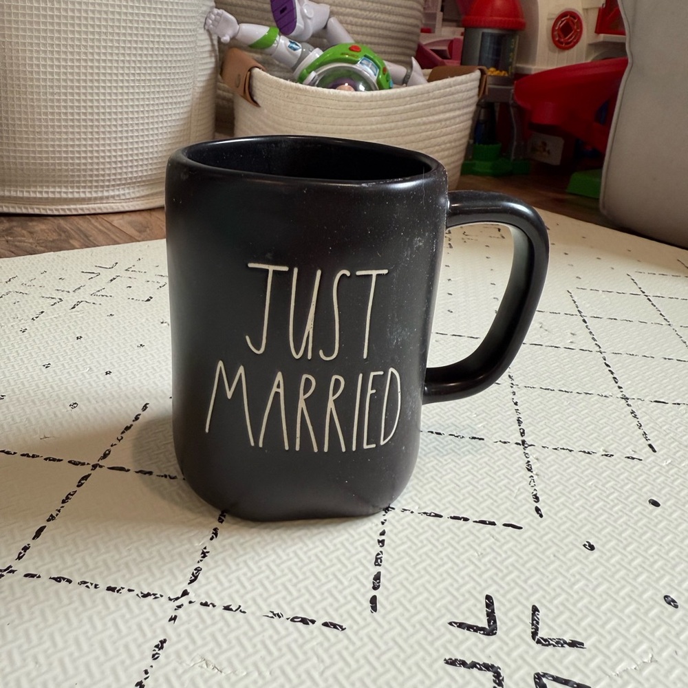 Rae Dunn Black Just Married Mug